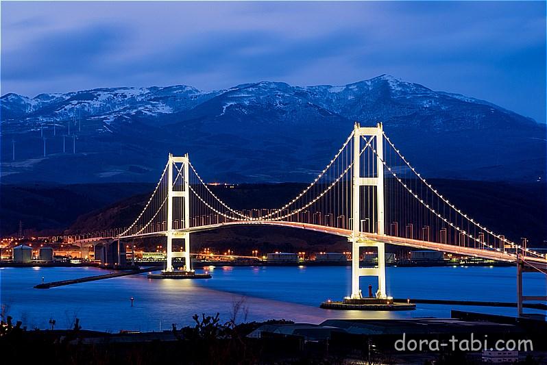 白鳥大橋がきれいに見える展望台 夜景スポットなど